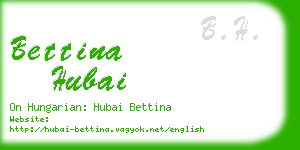 bettina hubai business card